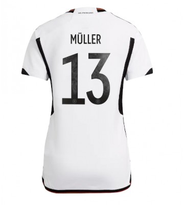 Niemcy Thomas Muller #13 Koszulka Podstawowych Kobiety MŚ 2022 Krótki Rękaw